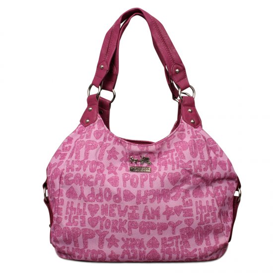Coach Fashion Poppy Signature Medium Pink Shoulder Bags ENL | Women
